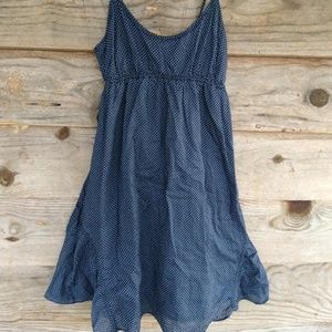 American Eagle blue speghetti strap pokadot dress